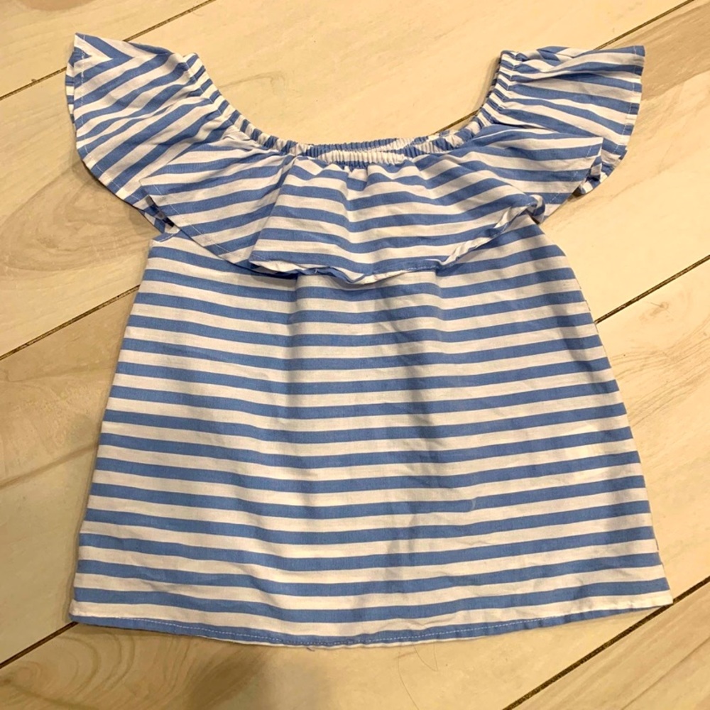 Tamnoon Life Is Sweet girl top blue/white stripes sz. 12.
